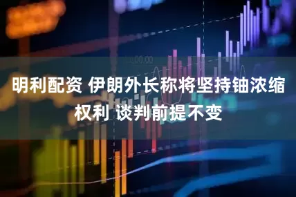 明利配资 伊朗外长称将坚持铀浓缩权利 谈判前提不变