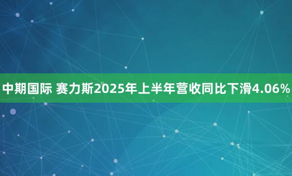 中期国际 赛力斯2025年上半年营收同比下滑4.06%